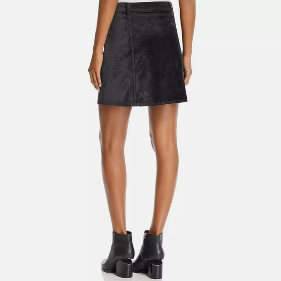 7 For All Mankind Velvet Button Front Mini Skirt - Picture 2 of 10